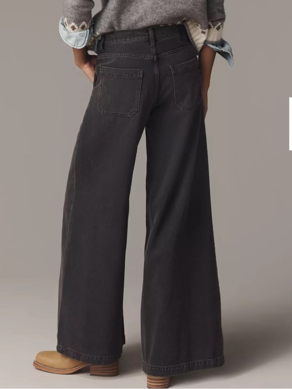 Anthropologie Black AG Posey Extra Wide Leg Jeans Size 32 NEW With Tags - Picture 3 of 11
